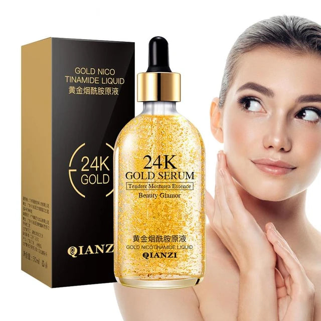 24K Gold Serums Niacinamide Balancing Facial Serums Skin Complexion Pore Anti-Age Face Serums With Acid Snail Secretion